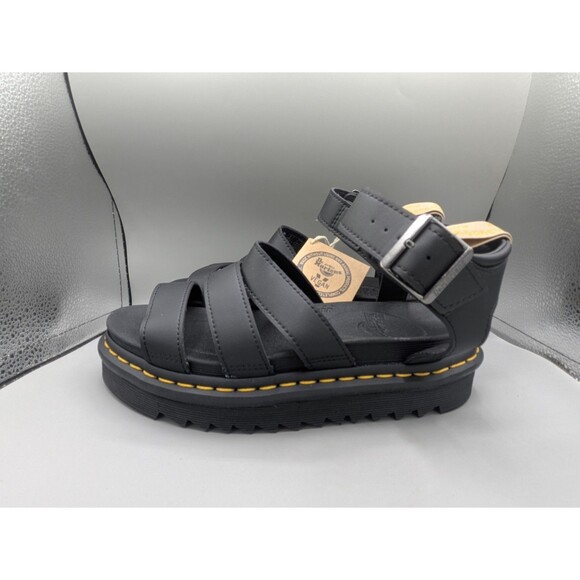 Dr Martens Blaire Hydro Leather Strap Sandal Women’s Size 7 Black - Picture 2 of 12